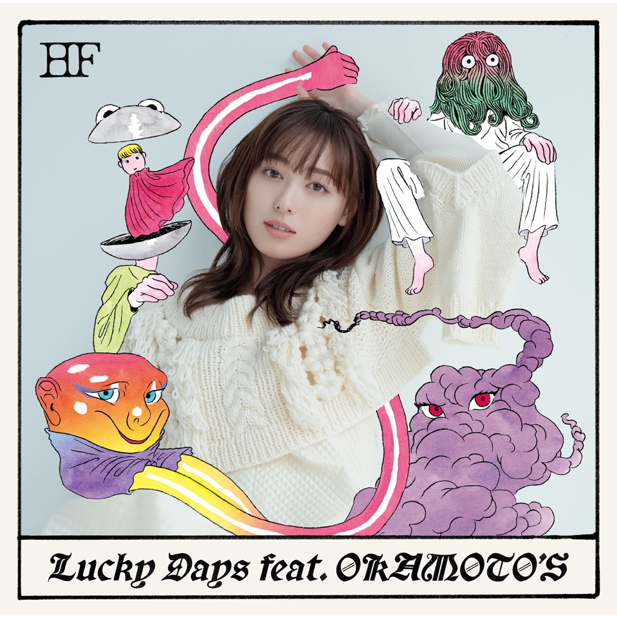 『福原遥 - 粉雪』収録の『Lucky Days feat. OKAMOTO'S』ジャケット