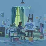 『歩く人 - 天使』収録の『atelier』ジャケット