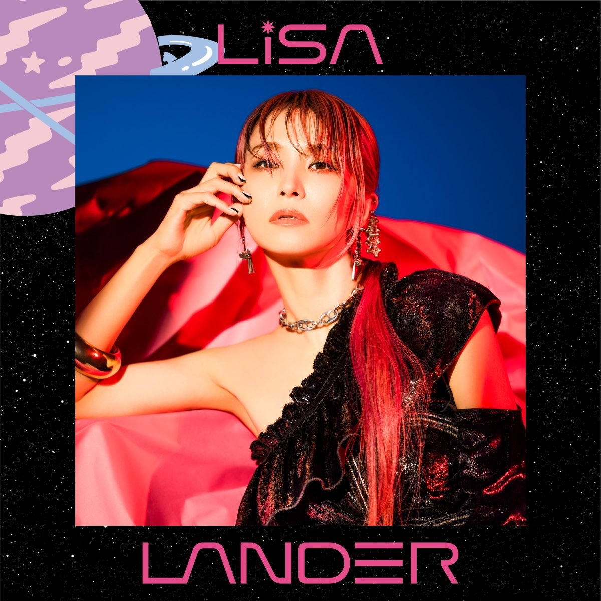 『LiSA - 一斉ノ喝采 歌詞』収録の『LANDER』ジャケット