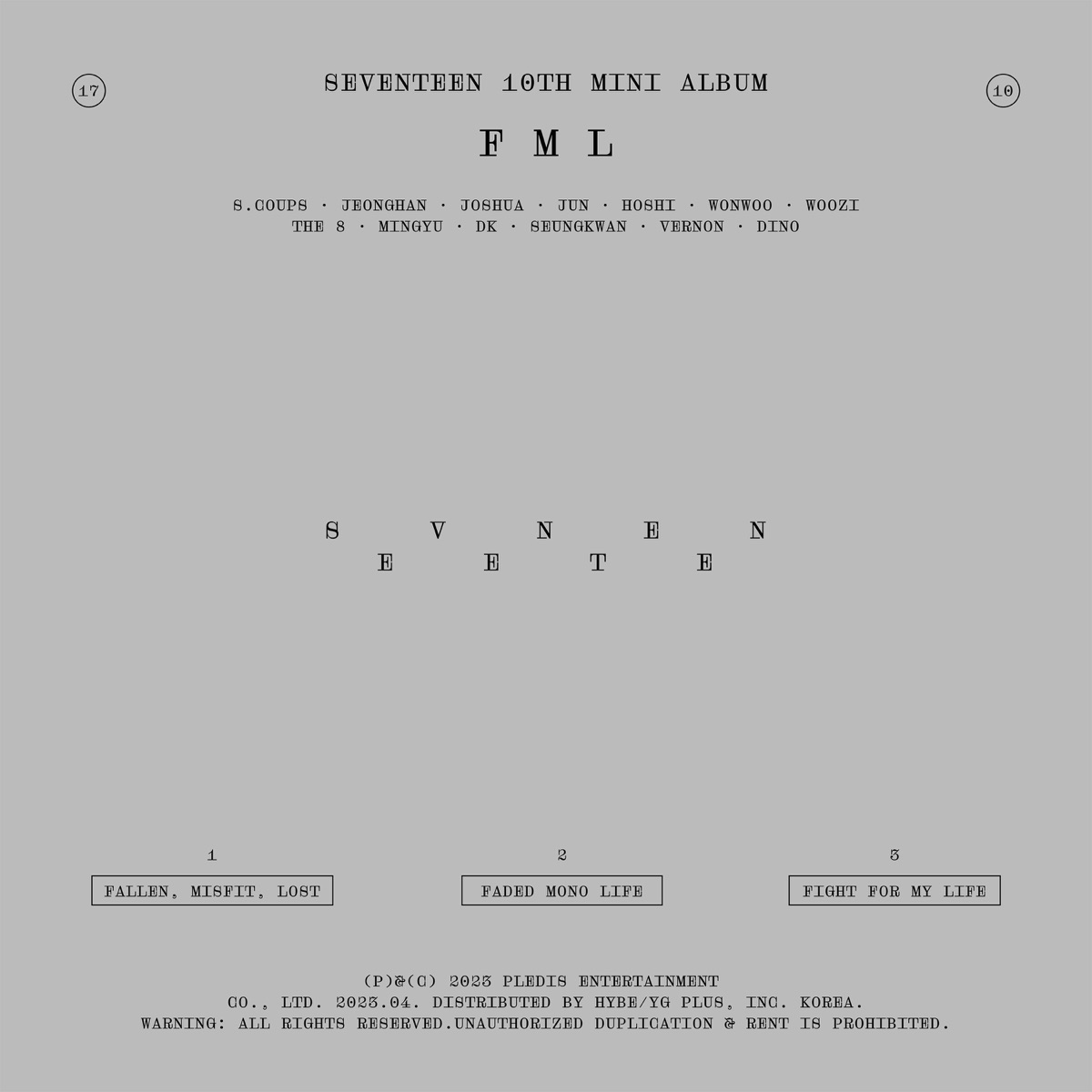 Cover art for『SEVENTEEN - Super』from the release『SEVENTEEN 10th Mini Album ‘FML’』