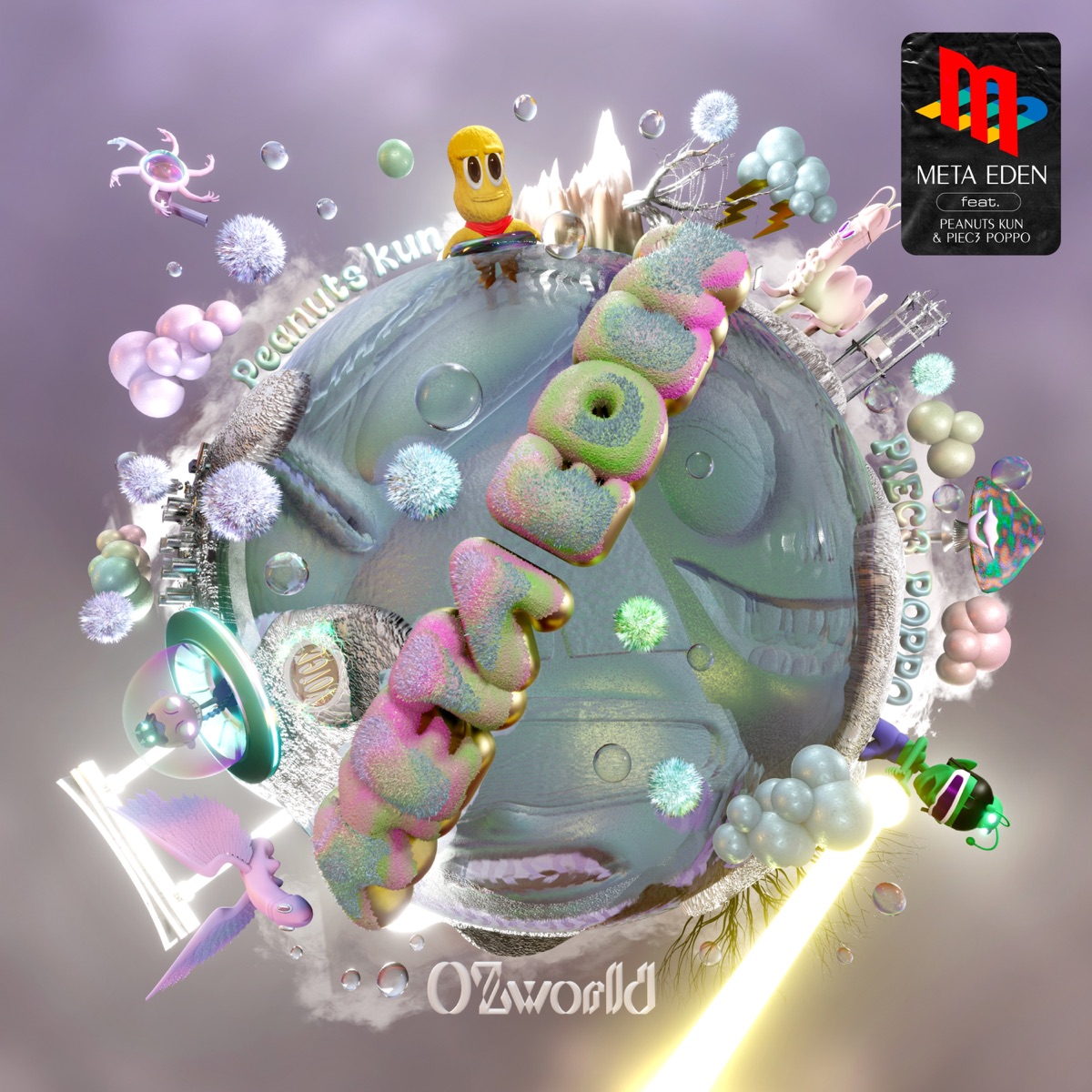 『OZworld - META EDEN (feat. ピーナッツくん & PIEC3 POPPO)』収録の『META EDEN (feat. ピーナッツくん & PIEC3 POPPO)』ジャケット